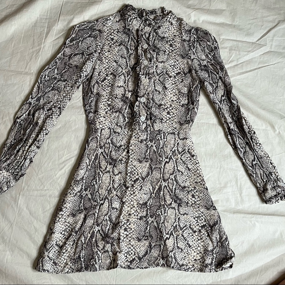 Reformation Mini Python Dress Size 0 - image 1
